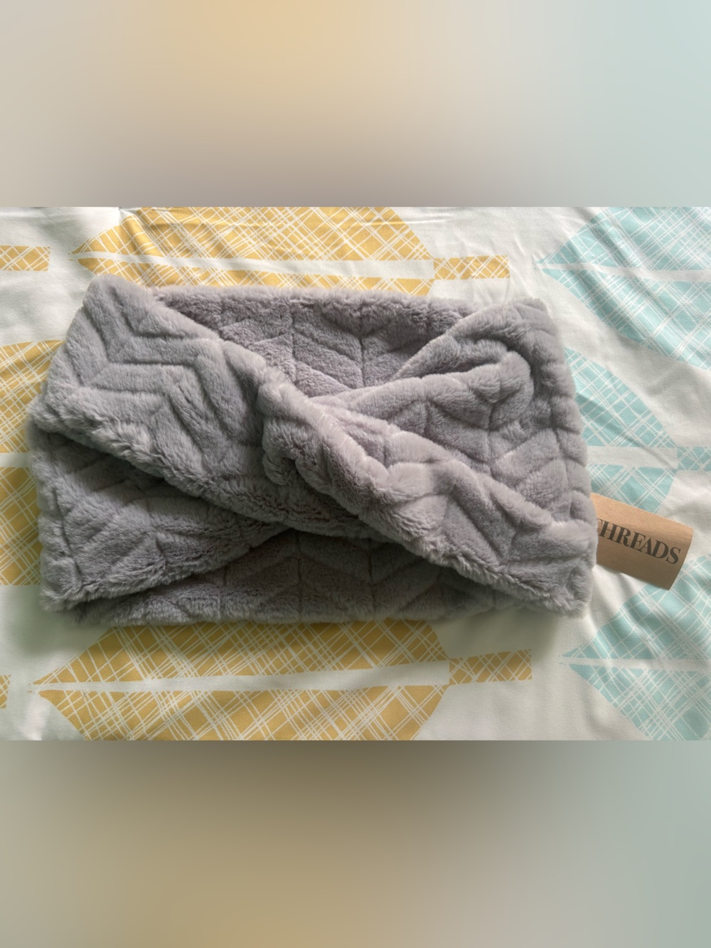 Cozy Plush Grey Infinity Neck Scarf
